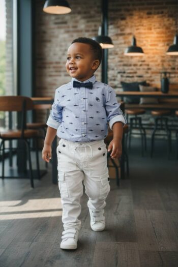 Πουκάμισο σιελ με παπιγιόν - Image 2