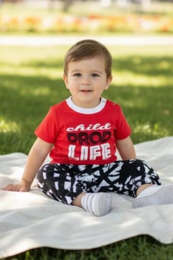 Σετ παντελόνι με μπλούζα κόκκινη - 73534