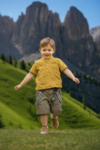 Βερμούδα cinos με τιράντες 100%cotton- ταμπά - Image 6