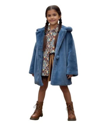 Παιδική γούνα σε γαλάζιο χρώμα - Image 1