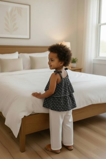 Σετ με κεντημένο τοπάκι και παντελόνι BB3423 - Image 2