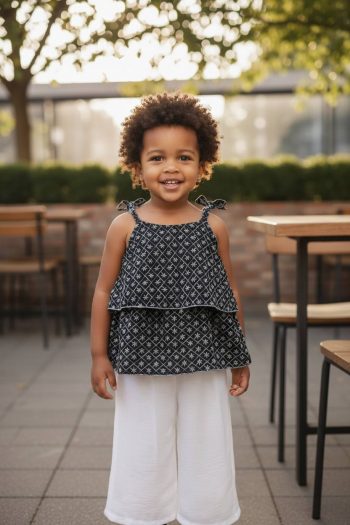 Σετ με κεντημένο τοπάκι και παντελόνι BB3423 - Image 3