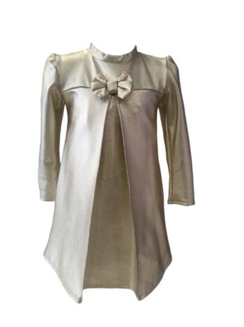 Φόρεμα χρυσο δερματίνη - Image 3