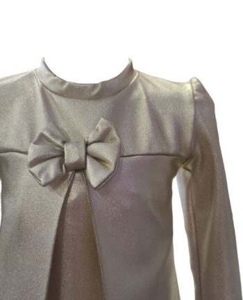 Φόρεμα χρυσο δερματίνη - Image 4