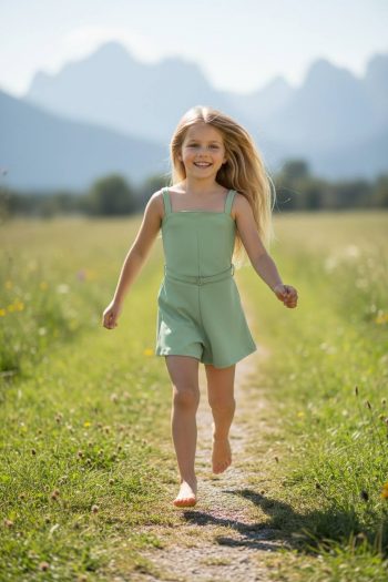 Ολόσωμο κιτρινο με ζώνη και τιράντες - Image 3