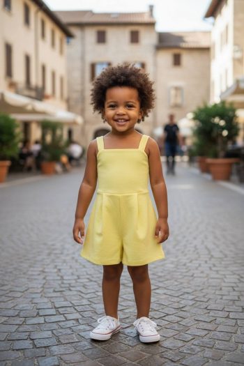 Ολόσωμο σορτς κίτρινο - Image 1