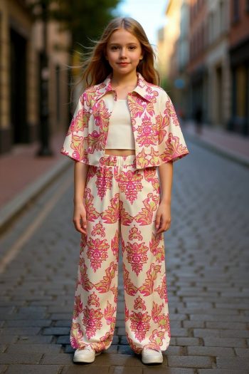 Σετ παντελόνι με πουκάμισο εμπριμέ - Image 1