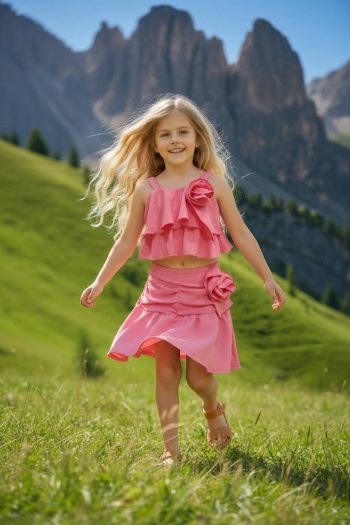 Σετ top με βολάνακια και Φούστα  - Image 3