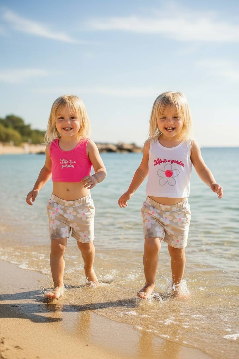 Σετ με σόρτς και 2 μπλούζες 95% COT-5%LYC 8350