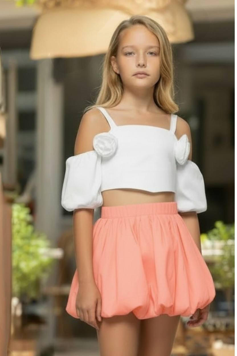 Φούστα μπάλου κοραλλί χρώμα