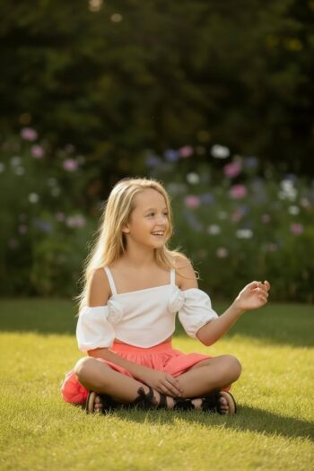 Φούστα μπάλου κοραλλί χρώμα - Image 4