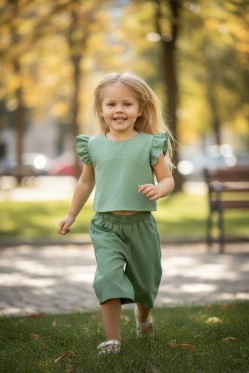 Σετ παντελόνι και τοπ πράσινο - Image 1