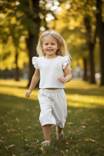 Σετ παντελόνι με τοπ εκρού - Image 1