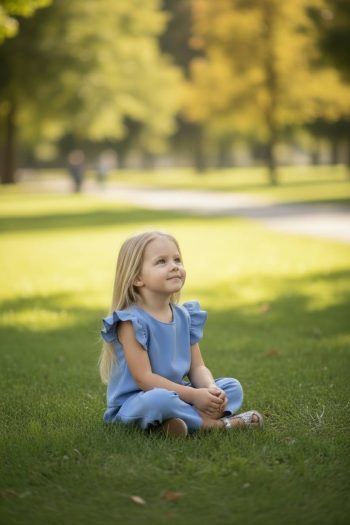 Σετ παντελόνι και τοπ μπλε-μωβ - Image 3