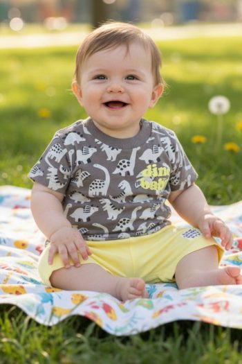 Σετ 3 τεμ. μπλούζα με 2 σορτς 100%cotton 8815 - Image 1