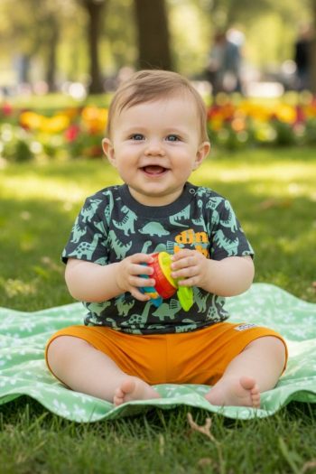 Σετ 3 τεμ. μπλούζα με 2 σορτς 100%cotton 8816 - Image 4