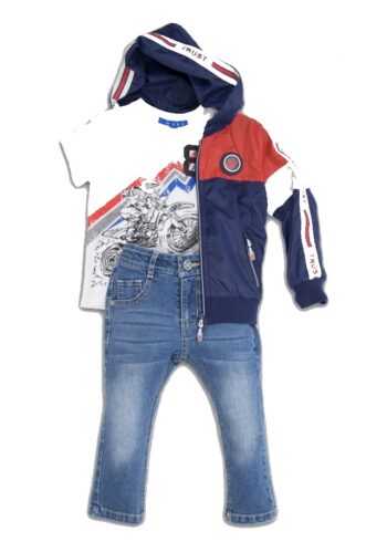 Σετ 3 τεμαχίων αντιανεμικό-μπλούζα-παντελόνι 32-10234 - Image 1