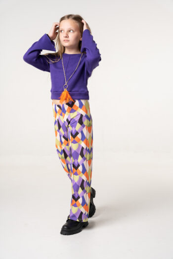 Σετ Παντελόνι εμπριμέ με πλεχτεί μπλούζα GNS410-400 - Image 4