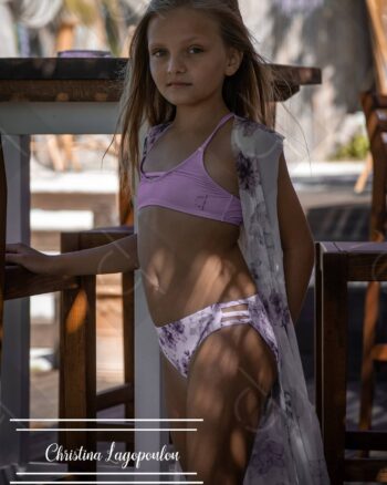 Μαγιό flowers in powder pink - Image 1