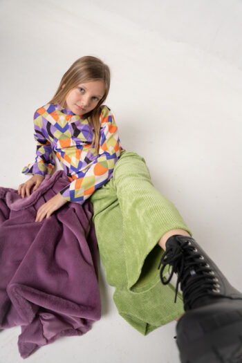 Παντελόνι κοτλέ με λάστιχο στο πίσω μέρος πράσινο χρώμα - Image 4