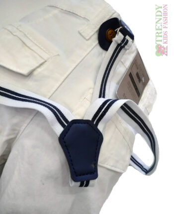 Παντελόνι υφασμάτινο με τιράντες Ice λευκο 20200 - Image 2