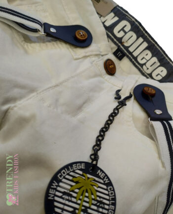 Παντελόνι υφασμάτινο με τιράντες Ice λευκο 20200 - Image 3