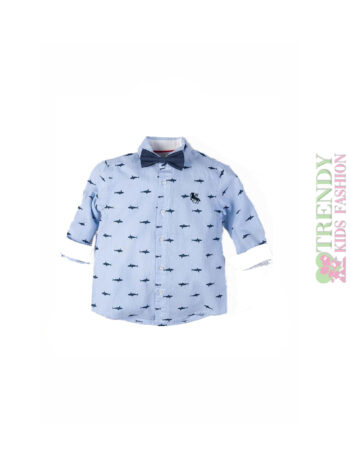 Πουκάμισο σιελ με παπιγιόν - Image 1