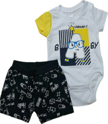 Σετ Φορμάκι με Σορτς Κοντομάνικο για Αγόρι Λευκό - Image 2