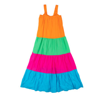 Καλοκαιρινό φόρεμα μακρύ για κορίτσι πολύχρωμο με βολάν - Image 3