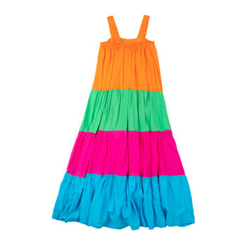 Καλοκαιρινό φόρεμα μακρύ για κορίτσι πολύχρωμο με βολάν - Image 4