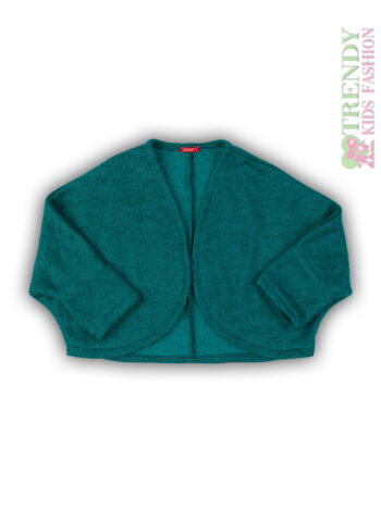 Ζακέτα μπολερό πετρόλ χωρίς κουμπιά - Image 3