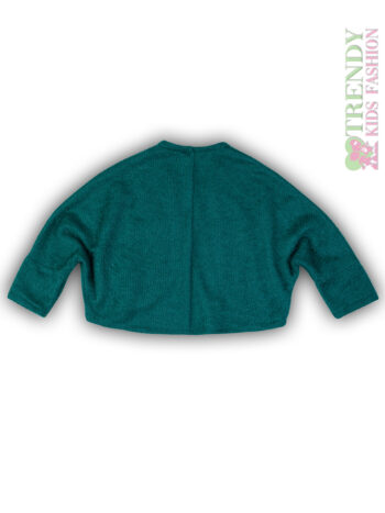 Ζακέτα μπολερό πετρόλ χωρίς κουμπιά - Image 4