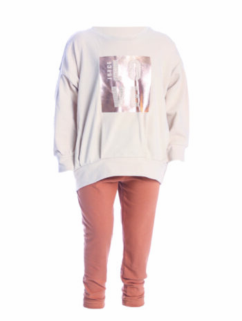 Σετ αχνούδιαστο φούτερ με κολάν CARBON LOVE - Image 1