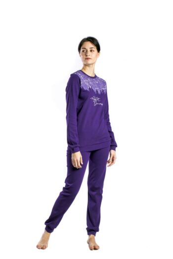 Γυναικείο σετ πιτζάμας σε μωβ χρώμα της εταιρίας Dreams by Joyce. - Image 1