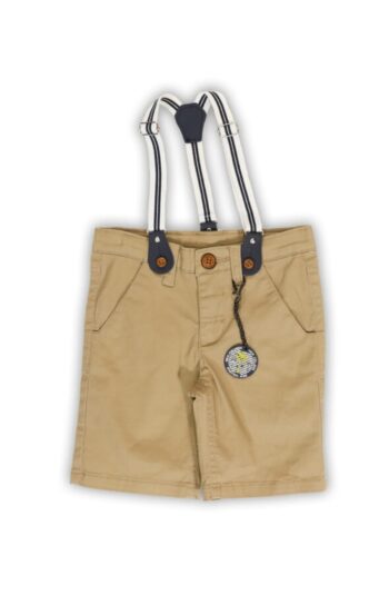 Βερμούδα cinos με τιράντες 100%cotton- ταμπά - Image 1