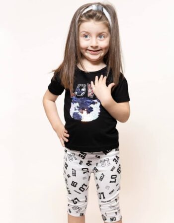 Σετ με κολάν - Μαύρο, μελανζέ, τύπος - Image 1