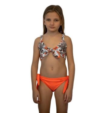 Μαγιό μπικίνι floral print-Πορτοκαλι - Image 4