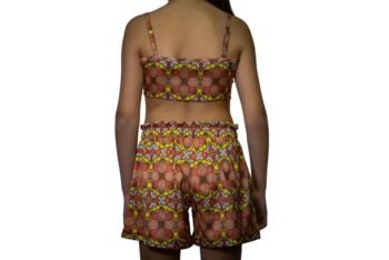 Σετ top με σορτς all-over κίτρινο retro - Image 2