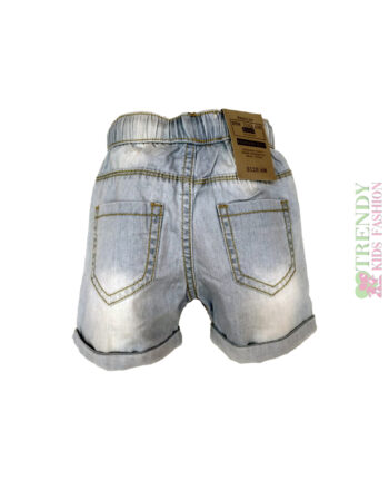 Τζιν βερμούδα με λάστιχο στη μέση και κορδόνι - Image 2