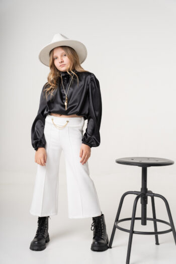 Πουκαμισα σατέν σε μαύρο χρώμα - Image 4