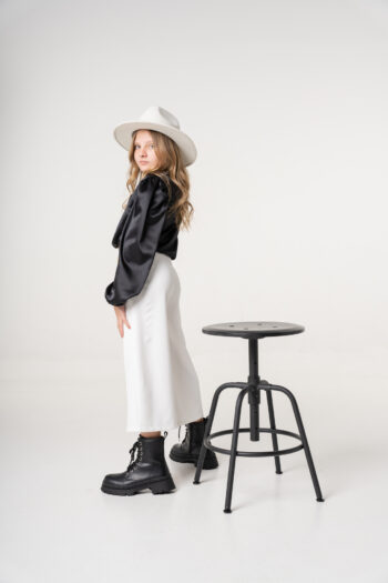 Πουκαμισα σατέν σε μαύρο χρώμα - Image 3