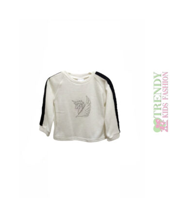 Μπλούζα πλεκτη εκρού μακρυμάνικη "Small Unicorn" - Image 1