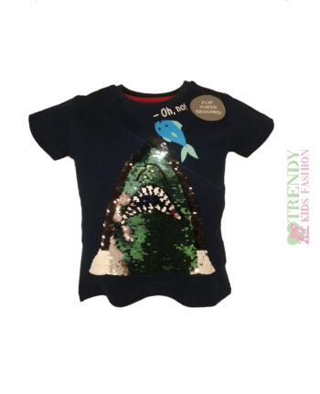 Παιδική μπλούζα κοντομάνικη μπλε "SHARK" - Image 1