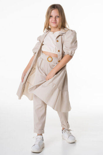 Καμπαρντίνα-φόρεμα μπεζ - Image 3