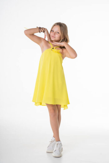 Φόρεμα με φτερά κίτρινό - Image 1