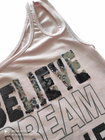 Μπλούζα crop top 95%cot-5%lyc Ροζ - Image 2