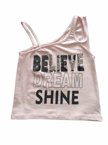 Μπλούζα crop top 95%cot-5%lyc Ροζ - Image 1