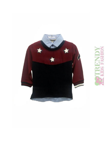 Μπλούζα δίχρωμη με γιακά - Image 1