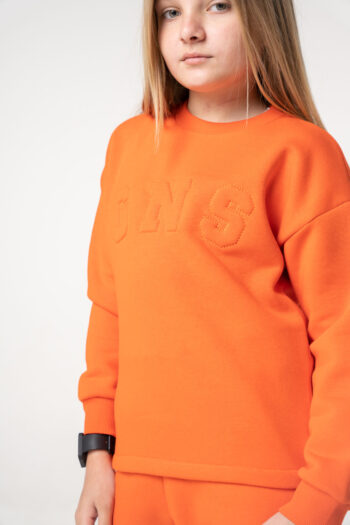 Σετ φόρμα φούτερ με κουκούλα σε πορτοκαλί χρώμα - Image 3