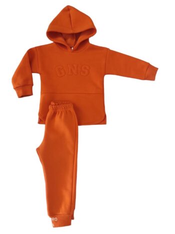 Σετ φόρμα φούτερ με κουκούλα σε πορτοκαλί χρώμα - Image 1